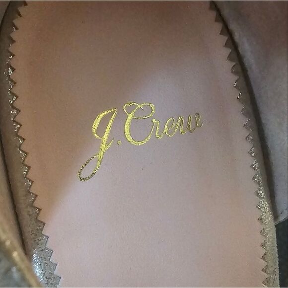 J. CREW Jute Metallic Leather Wedge Sandals - Size 11 - Picture 6 of 8